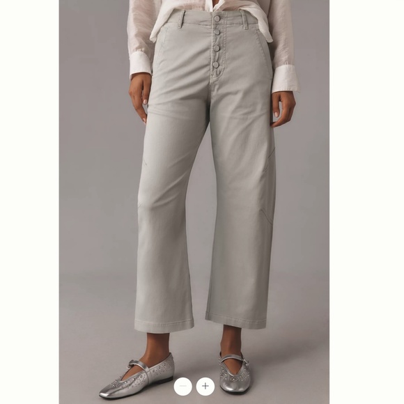 Anthropologie The Arin Mid-Rise Button-Front Barrel Pant by Pilcro - Picture 2 of 4